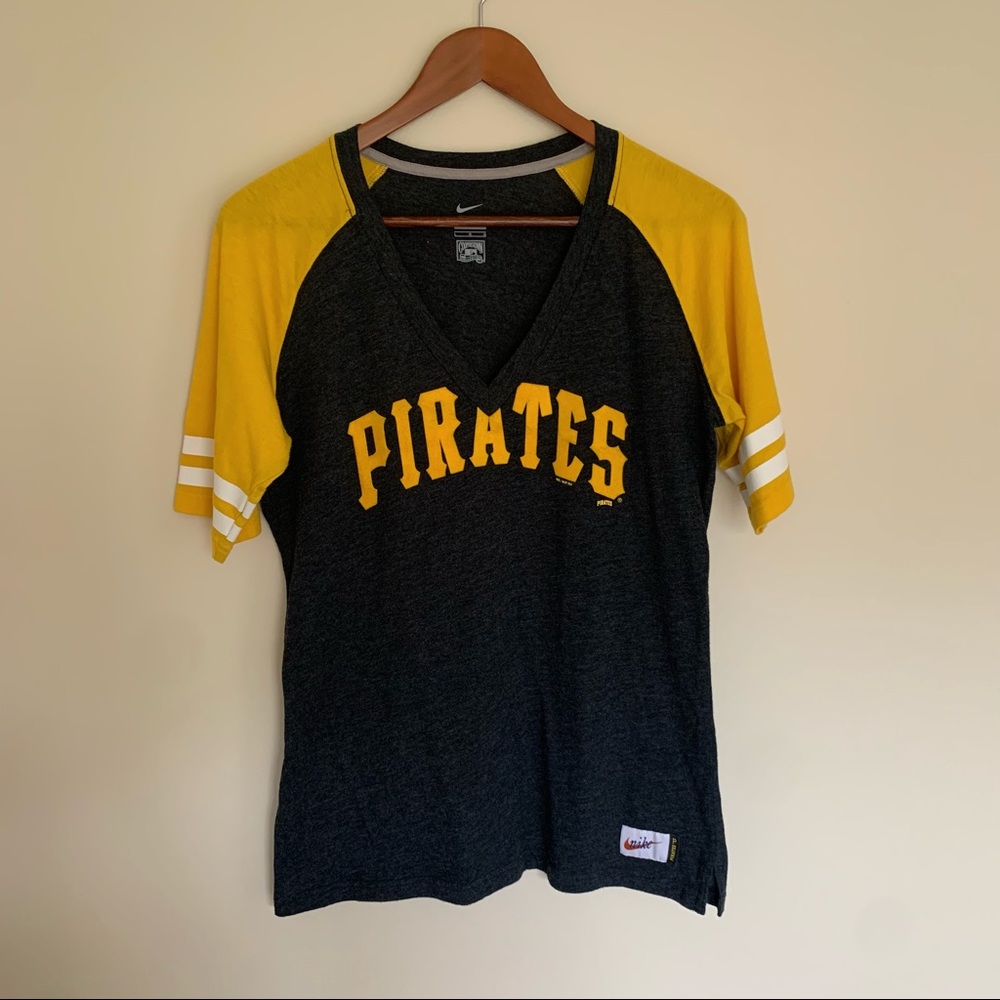 Nike Pirates V-neck Tee Black Heather Large